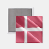 zDK002 DANISH waving FLAG Dänemark , Kühlschrank Magnet (Vorderseite/Rückseite)