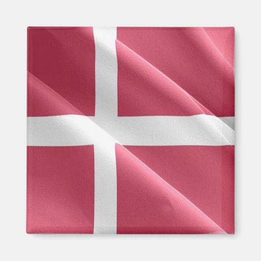 zDK002 DANISH waving FLAG Dänemark , Kühlschrank Magnet (Vorne)