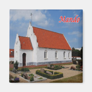 zDK010 MANDØ KIRK Frisian Islands Dänemark, Kühlsc Magnet