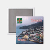 zDM004 ROSEAU, Panorama, Dominica, Amerika, Kühlsc Magnet (Vorderseite/Rückseite)