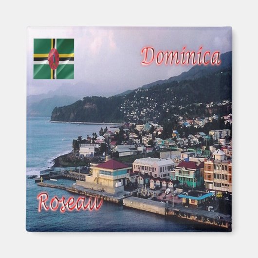 zDM004 ROSEAU, Panorama, Dominica, Amerika, Kühlsc Magnet (Vorne)