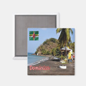 ZDM007 DOMINICA, Mero Beach, Amerika, Kühlschrank Magnet (Vorderseite/Rückseite)