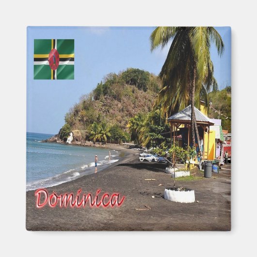 ZDM007 DOMINICA, Mero Beach, Amerika, Kühlschrank Magnet (Vorne)