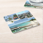 zDO005 DOMINIKANISCHE REPUBLIK, Mosaik, Rechteckiger Pappuntersetzer (angewinkelt)