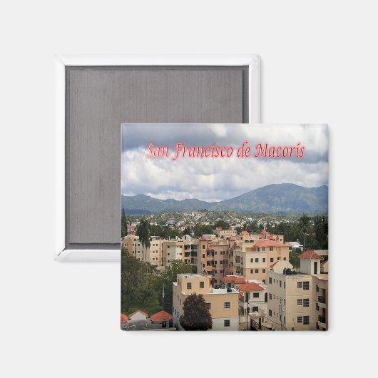zDO014 SAN FRANCISCO DE MACORIS, Kühlschrank Magnet (Vorderseite/Rückseite)