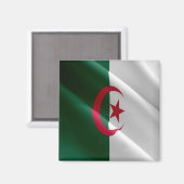 zDZ002 ALGERIA, Waving Flag, Afrika, Kühlschrank Magnet (Vorderseite/Rückseite)