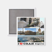 zDZ007 ORAN I Love, Mosaic Algeria, Africa, Fridge Magnet (Vorderseite/Rückseite)