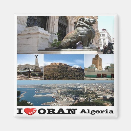 zDZ007 ORAN I Love, Mosaic Algeria, Africa, Fridge Magnet (Vorne)
