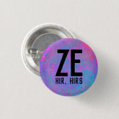 Ze Hir Hirs Pronouns Button (Vorne & Hinten)