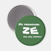 Ze oder Custom Pronoun Magnet (Vorderseite/Rückseite)