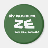 Ze oder Custom Pronoun Magnet (Vorne)