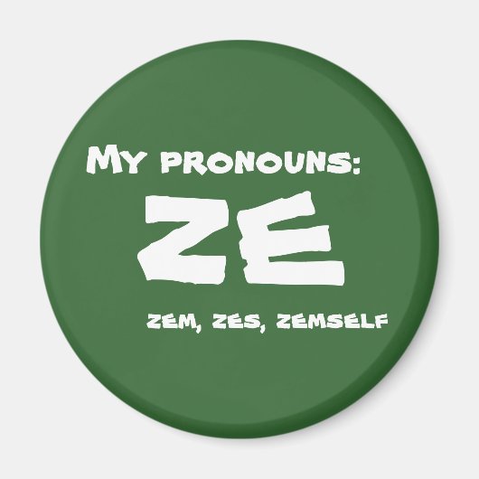 Ze oder Custom Pronoun Magnet (Vorne)