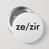 ze/zir Pronomen-Abzeichen Button (Vorne & Hinten)