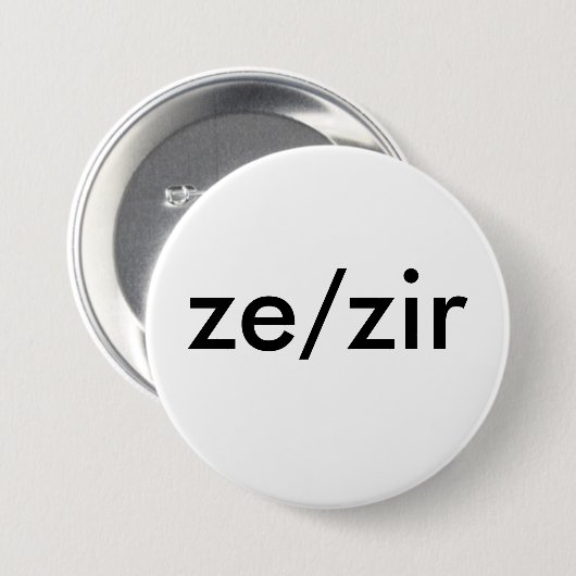 ze/zir Pronomen-Abzeichen Button (Vorne & Hinten)