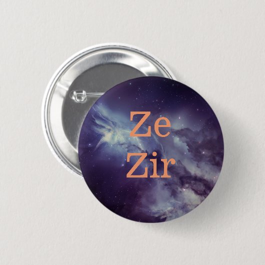 Ze Zir Pronomen-Button Button (Vorne & Hinten)