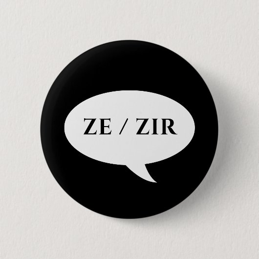ZE ZIR PRONOUNS PATCH BUTTON (Vorderseite)