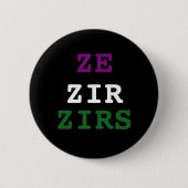 Ze/zir/zirs Pronomen-Knopf Button (Vorderseite)