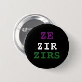Ze/zir/zirs Pronomen-Knopf Button (Vorne & Hinten)