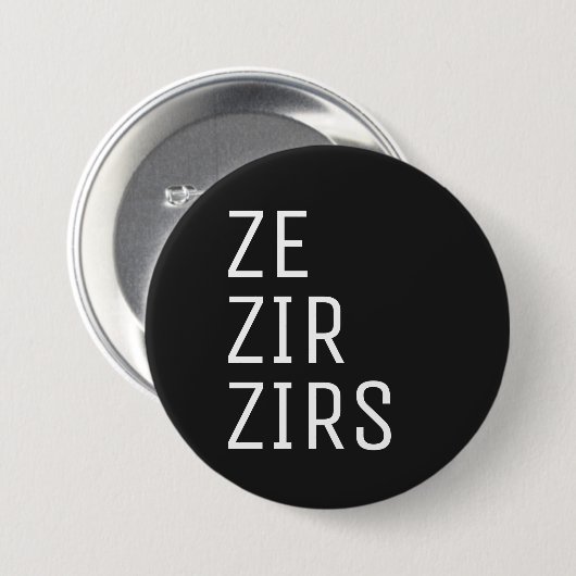 Ze Zir Zirs Pronoun Button (Vorne & Hinten)