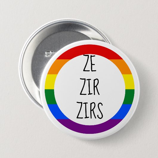 Ze Zir Zirs Pronoun Button (Vorne & Hinten)