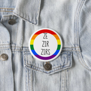 Ze Zir Zirs Pronoun Button