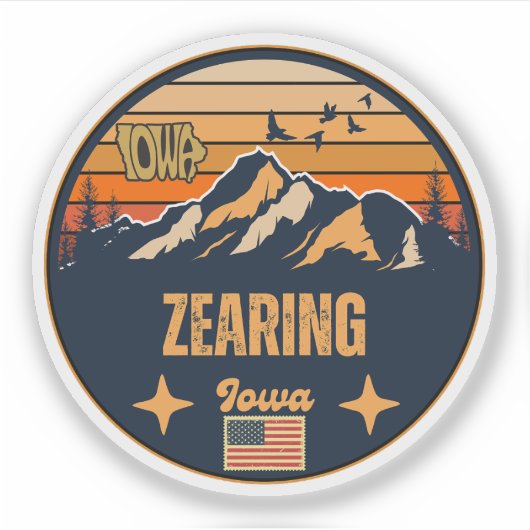 Zearing, Iowa Aufkleber (Vorderseite)