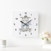 Zeb The Zebra Wall Clock Quadratische Wanduhr (Zuhause)