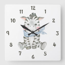 Zeb The Zebra Wall Clock Quadratische Wanduhr