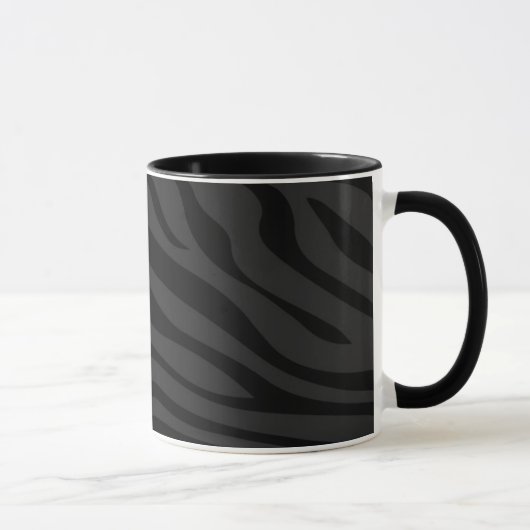 Zebbra Stripes Mattschwarzes Tasse (Rechts)