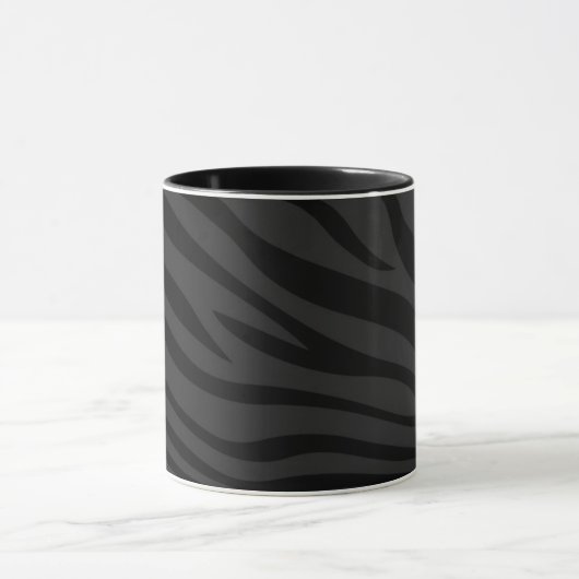 Zebbra Stripes Mattschwarzes Tasse (Zentrum)