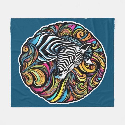 Zebra 1 fleecedecke (Vorderseite (Horizontal))
