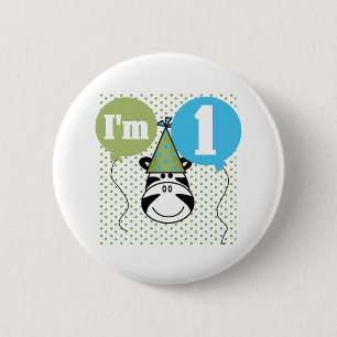 Zebra-1. Geburtstag Button