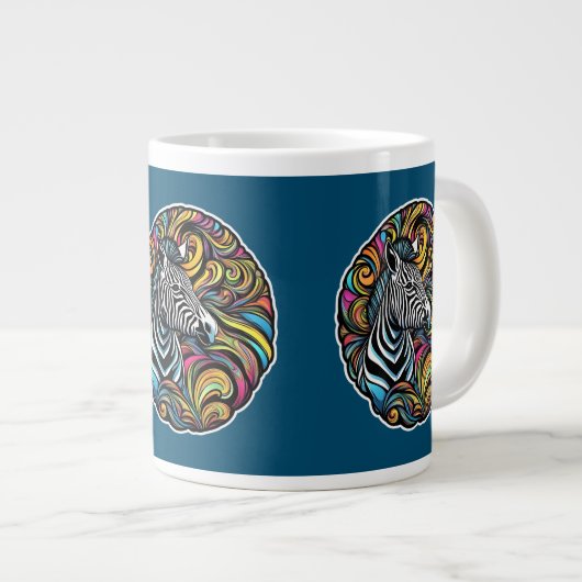 Zebra 1 Jumbo-Tasse (Vorderseite Rechts)