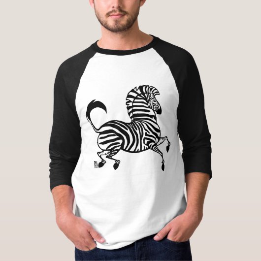 Zebra 1 Raglan Tshirt (Vorderseite)