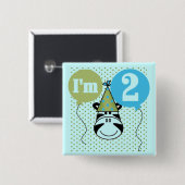 Zebra 2. Geburtstag T - Shirt und Geschenke Button (Vorne & Hinten)