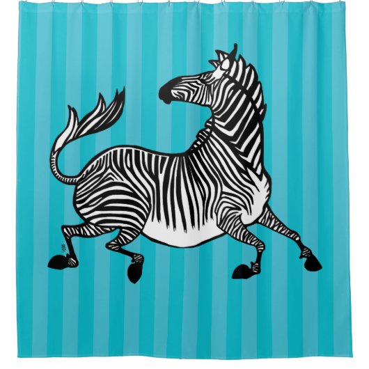 Zebra 4 Duschvorhang (Vorderseite)