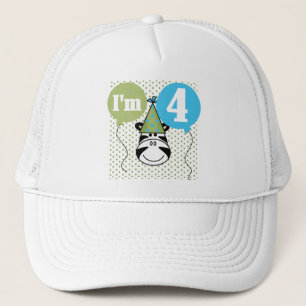 Zebra 4. Geburtstag T - Shirt und Geschenke Truckerkappe