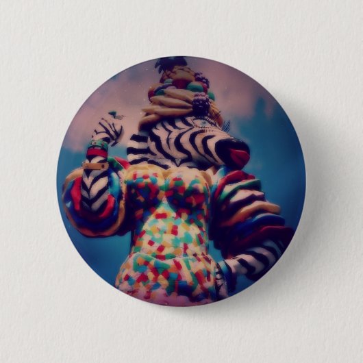 Zebra a Party Animal Button (Vorderseite)
