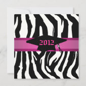 Zebra-Abschluss-Ankündigung Einladung (Rückseite)