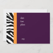 Zebra Abschluss Einladung Foto/Pflaume (Rückseite)