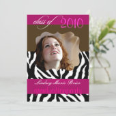 Zebra/Abschlüsse Party Einladungen (Stehend Vorderseite)