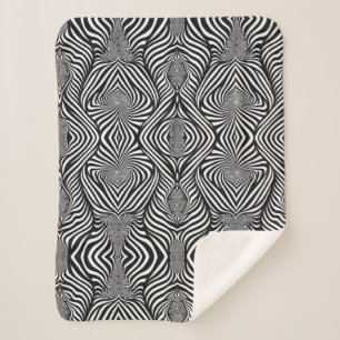 Zebra Abstract B&W Sherpa-Decke Sherpadecke
