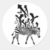 Zebra Abstract Design Runder Aufkleber (Vorderseite)