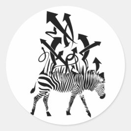 Zebra Abstract Design Runder Aufkleber