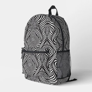 Zebra Abstract S/W Bedruckter Rucksack