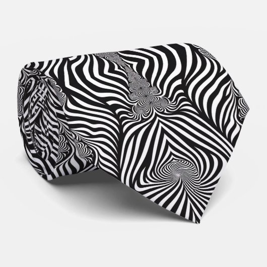 Zebra Abstract S/W Krawatte (Gerollt)