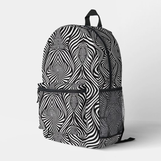 Zebra Abstrakt B&W Sherpa Blanket Bedruckter Rucksack (Rückseitige Ecke Rechts)