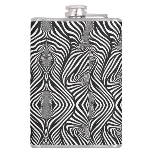 Zebra Abstrakt B&W Sherpa Blanket Flachmann (Rückseite)