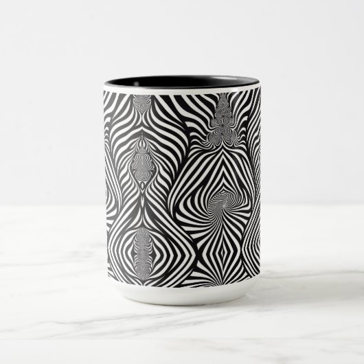Zebra Abstrakt B&W Sherpa Blanket Tasse (Zentrum)
