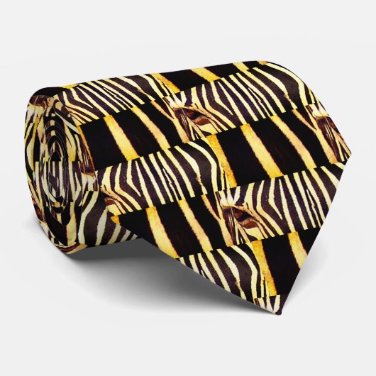 Zebra Abstrakt Print Tendy Neck Tie Krawatte (Gerollt)